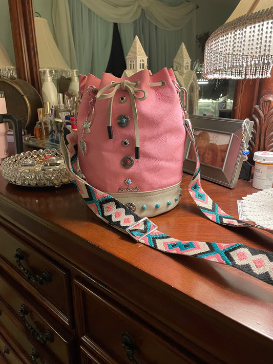 Teen bag/ pink leather
